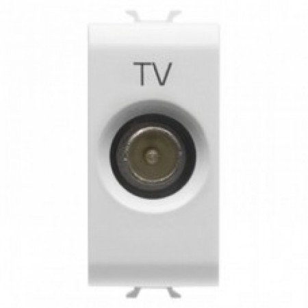 Priza TV de capat Gewiss Chorus Alb GW10361